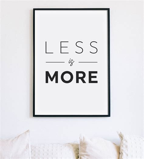 Less is More Printable Wall Art, Minimalist Poster, Inspirational ...