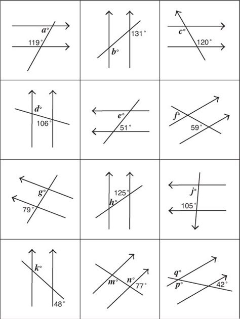 Corresponding Angles Worksheets