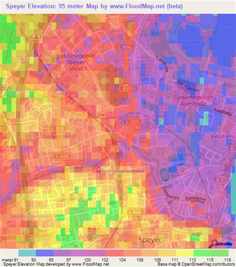 Elevation of Speyer,Germany Elevation Map, Topography, Contour