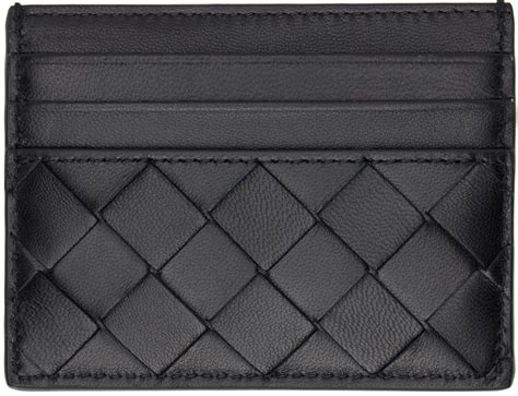 Bottega Veneta Black Intrecciato Credit Card Holder Bottega Veneta