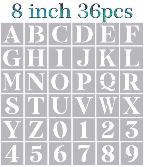 Buy 8 inch Large Letter Stencils Alphabet Stencils for Painting on Wood, Stencil Letters Numbers ...