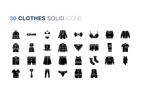 Clothes And Dress Icon Set - Design Cuts