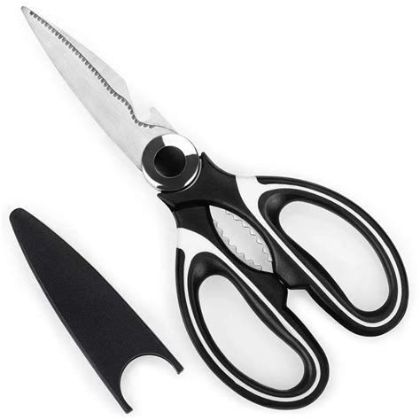 Scissors Stainless Steel Ultra Sharp Kitchen Shears Food Scissors with Cover for Chicken Poultry ...