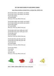 Put on your shoes by Super simple songs - ESL worksheet by synth