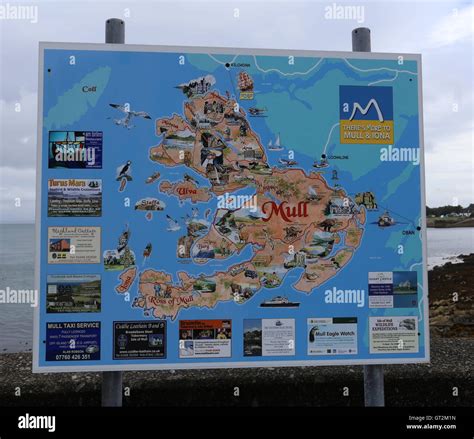 Tourist map of Isle of Mull Craignure Mull Scotland September 2016 Stock Photo - Alamy