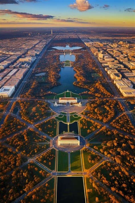 Aerial View of the National Mall and Monuments Stock Photo - Image of ...