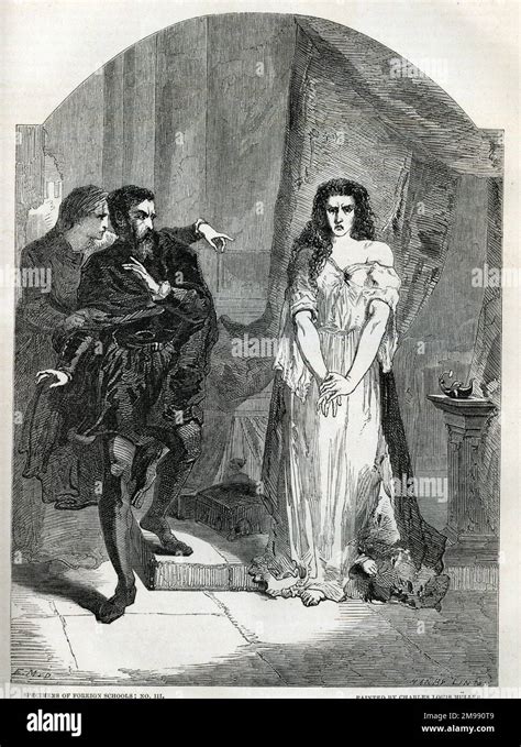 Lady Macbeth sleepwalking in Shakespeare's tragedy Macbeth, Act V ...