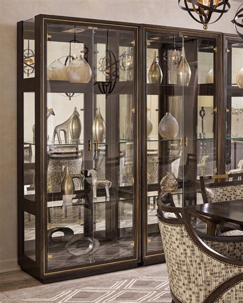 Urban style modern glass door display cabinet