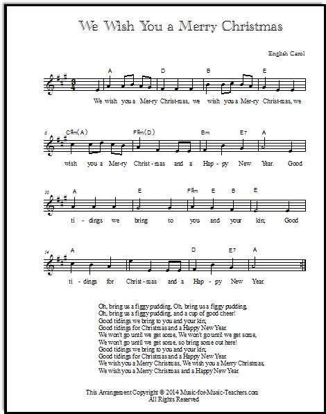 We Wish You A Merry Christmas Free Sheet Music 16744 | Hot Sex Picture