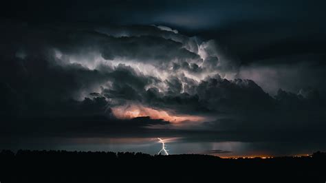 Clouds, Thunder, Lightning, Landscape, 4K, #152 Wallpaper PC Desktop