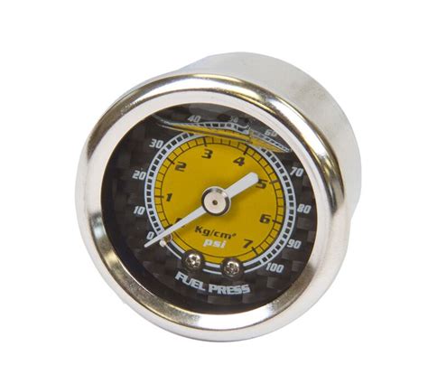 NRG - FUEL PRESSURE REGULATOR GAUGE: 100 PSI (CARBON)-optionsauto.com