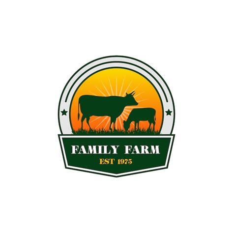 Premium Vector | Cow farm logo design