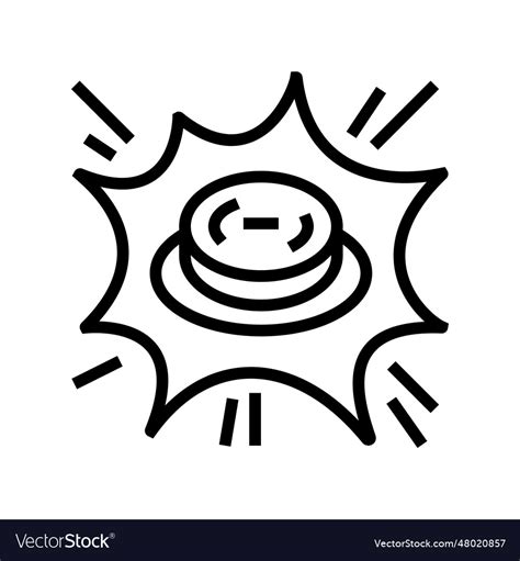 Alert button line icon Royalty Free Vector Image