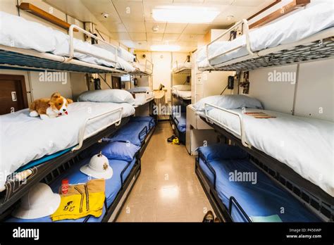 Great Britain, Scotland, Edinburgh, Leith, The Royal Yacht Britannia Museum, Crew's Cabin Stock ...