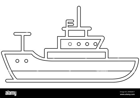 cargo ship line vector illustration,Military ship outline vector Stock Vector Image & Art - Alamy