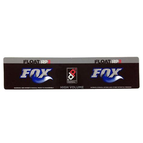 Fox Shox Decal: Rear Shock 07, 08 FLOAT RP2 XV 148mm x 35mm - 024-02-190