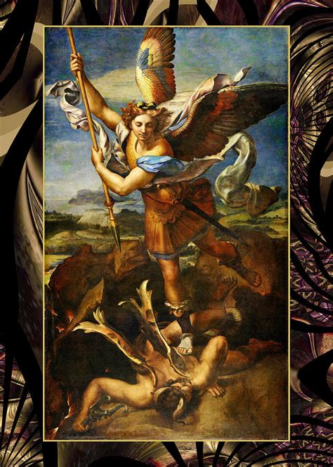 Raphael Vintage St Michael Painting by Robert Kernodle