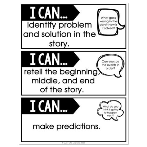 1st Grade I Can Statements - Reading - Set 3 - Lucky Little Learners