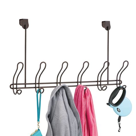 Mainstays Classico Over-The-Door Coat Rack With 6 Hooks, Bronze - Walmart.com