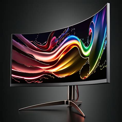 Premium Photo | Colorful gaming curved monitor