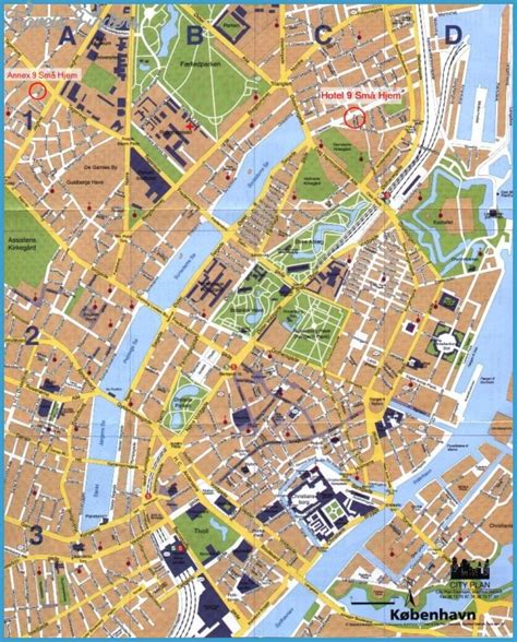 Copenhagen Map Tourist Attractions - TravelsFinders.Com