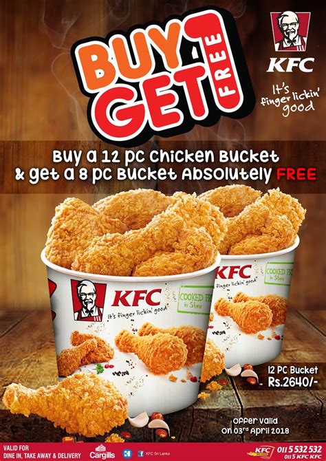 KFC Sri Lanka - Buy a 12pcs Chicken bucket and get a 8pcs...