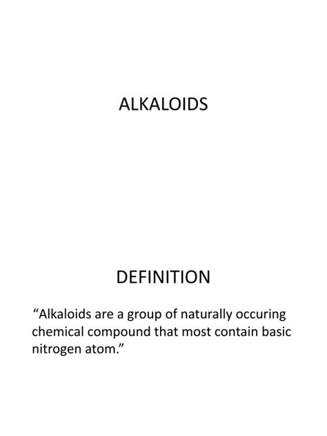 Alkaloids Classification | PDF | Alkaloid | Physical Sciences