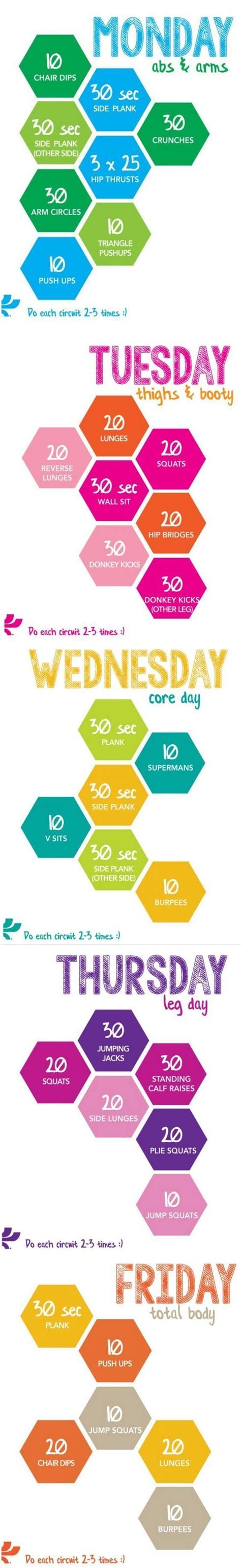 This Monday through Friday plan is a mix of cardio and strength training, designed to help you ...