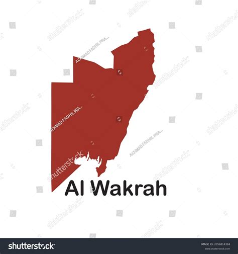 Al Wakrah Map On White Background Stock Vector (Royalty Free ...