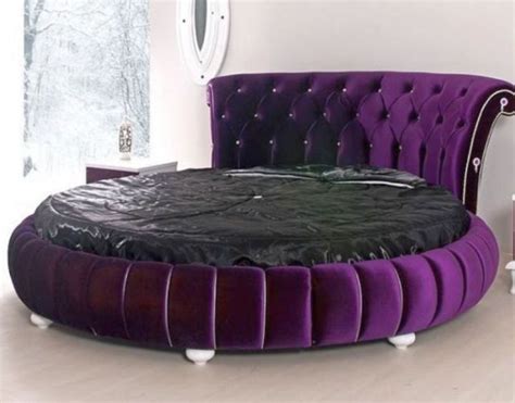 glamorous purple round bed frame