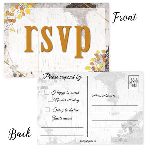 RSVP Response Cards for Events – 4×6 inches, 50 Postcards – B17077 - Walmart.com