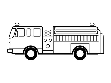 Fire Truck Outline Clipart