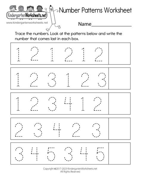 Patterns Worksheets For Kindergarten - Printable Kindergarten Worksheets