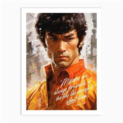 Bruce Lee Art Quote Art Print by Lootprint - Fy