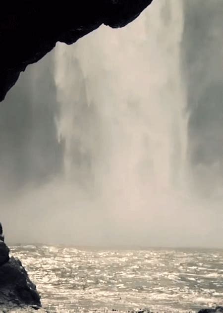 Download Nature Waterfall Landscape Mist Cave Gif - Gif Abyss