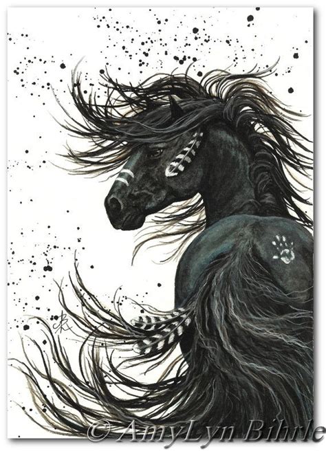 Majestic Black Stallion Native American Spirit Horse Art - Etsy | Horse ...