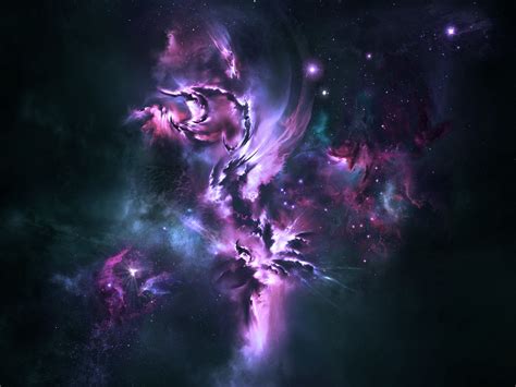 Wallpaper : digital art, abstract, space art, nebula, universe, darkness, screenshot, computer ...