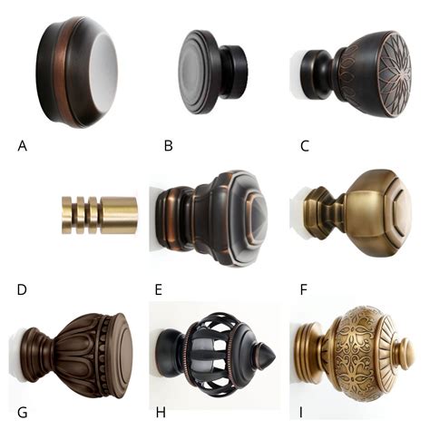 Kirsch Designer Metal Curtain Rod Finials Finials For Curtain Rods ...