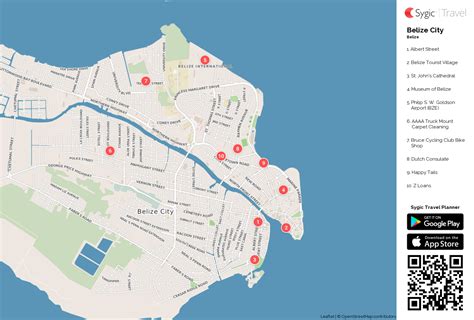 Belize City Printable Tourist Map | Sygic Travel