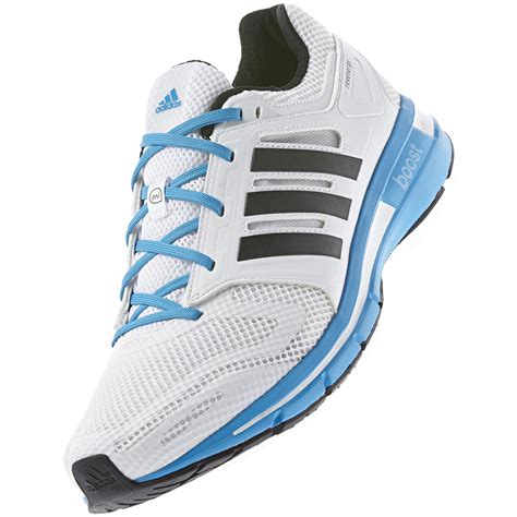 Adidas Mens Revenergy Boost Running Shoes - White/Solar Blue - Tennisnuts.com