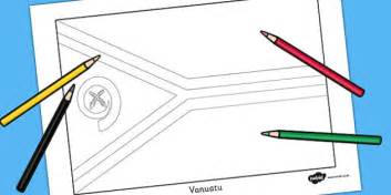 Vanuatu Flag Colouring Sheet (teacher made) - Twinkl