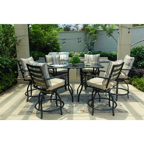 Every Season Steel 8 Piece Swivel Bar Height Patio Dining Set - Walmart.com - Walmart.com