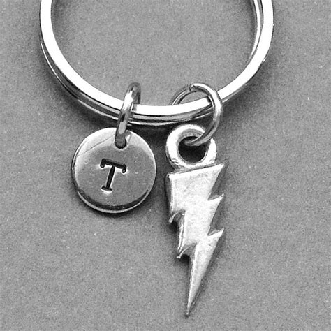 Lightning Bolt Keychain, Lightning Keychain, Lightning bolt keyring, bolt, customized keychain ...