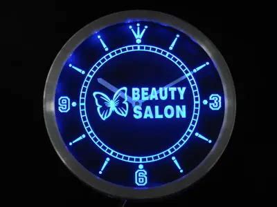nc0258 Beauty Salon Butterfly Shop Neon Light Signs LED Wall Clock|wall clock|led wall ...