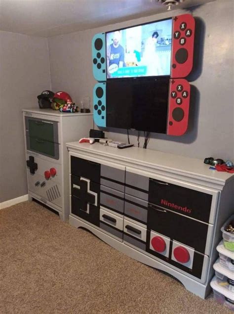 Dad builds a gigantic nintendo switch for his son s bedroom television ...