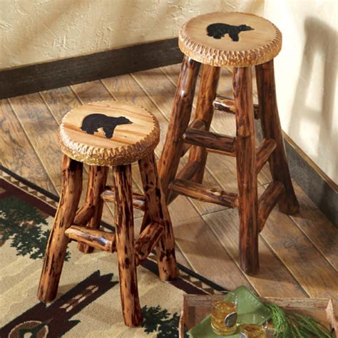 Rustic Cedar Log Bar Stools - Ideas on Foter