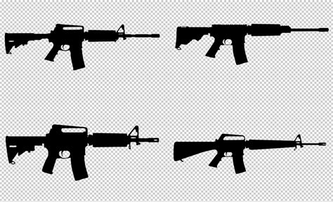 AR-15 SVG Gun Silhouettes Vector Clip Art Cut Files for - Etsy