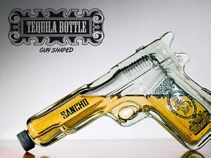 Empty Pistol Gun Shaped Glass Tequila Bottle liquor spirits | eBay