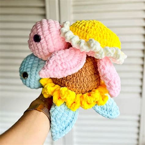 Free Sunflower Crochet Turtle Pattern