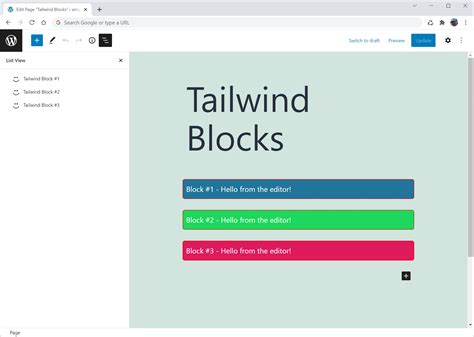 GitHub - dgwyer/tailwind-blocks: Integrate Tailwind with the @wordpress/create-block script.